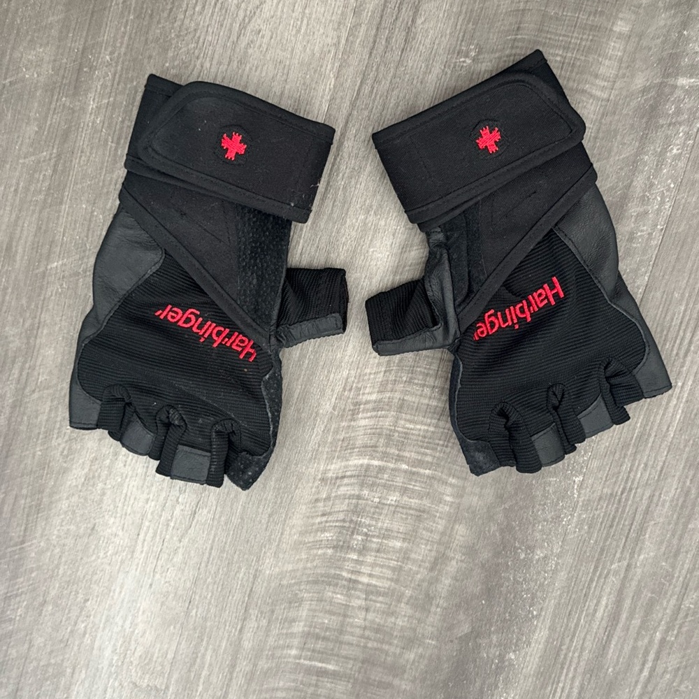 Leather Black Half Finger Weightlifting Gloves